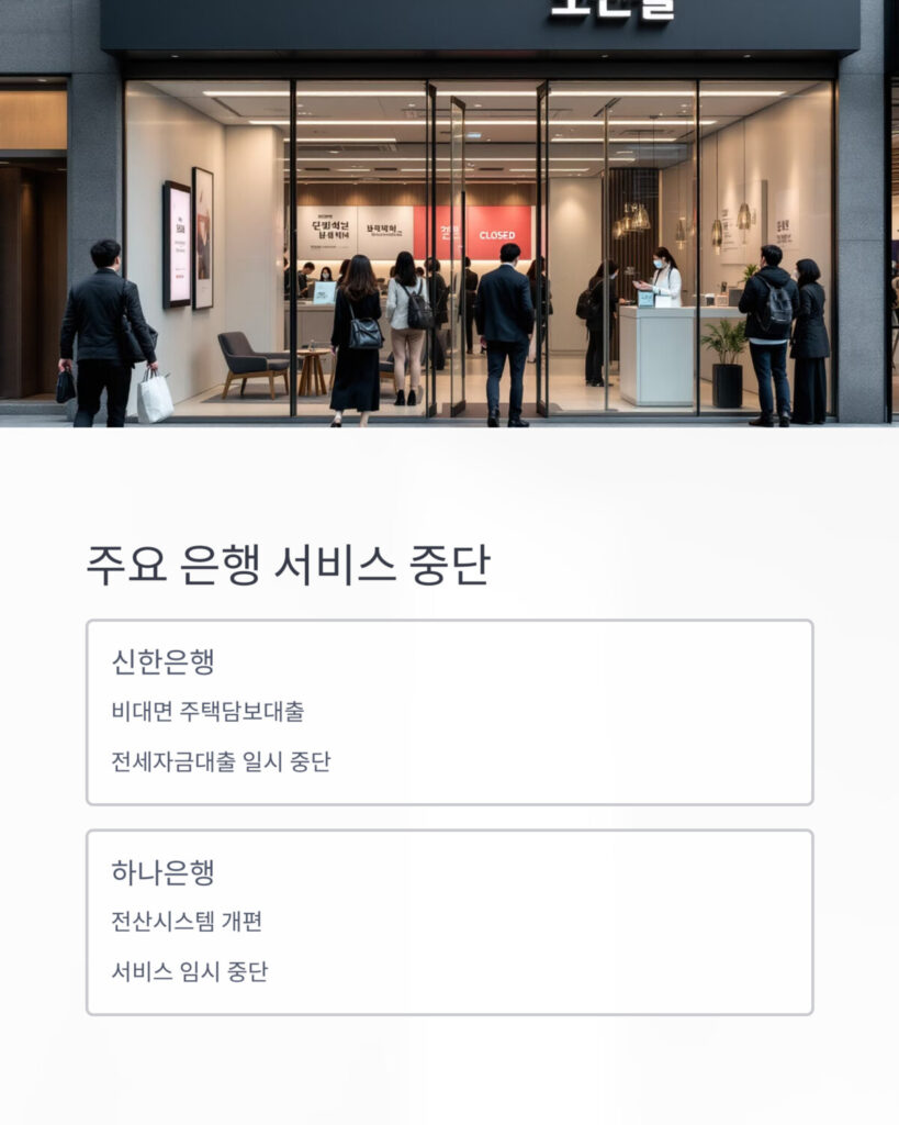 주요 은행 서비스 일시 중단 사태