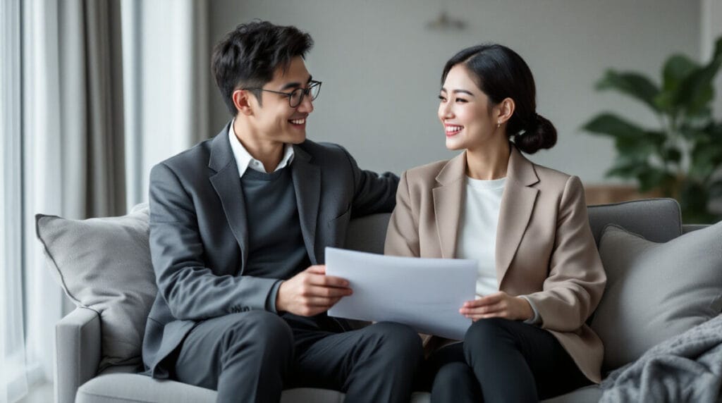 다정해 보이는 부부의 모습