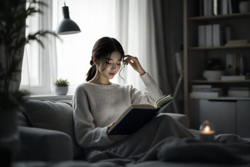 책을읽고 있는 여성