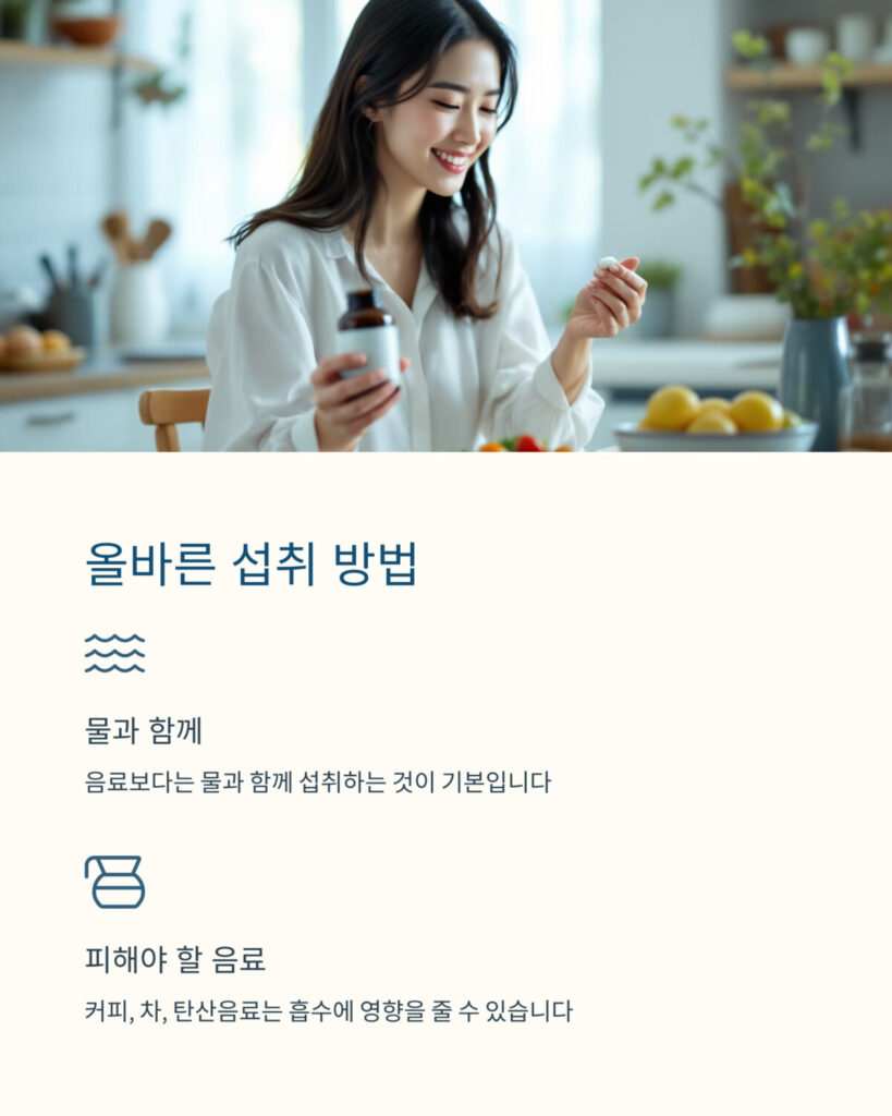 약을 먹고 있는 여성
