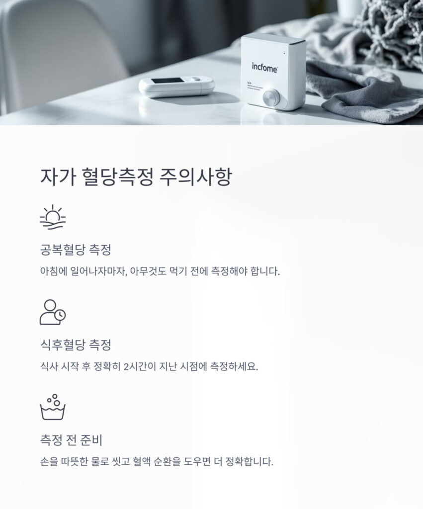 자가혈당 측정 주의사항