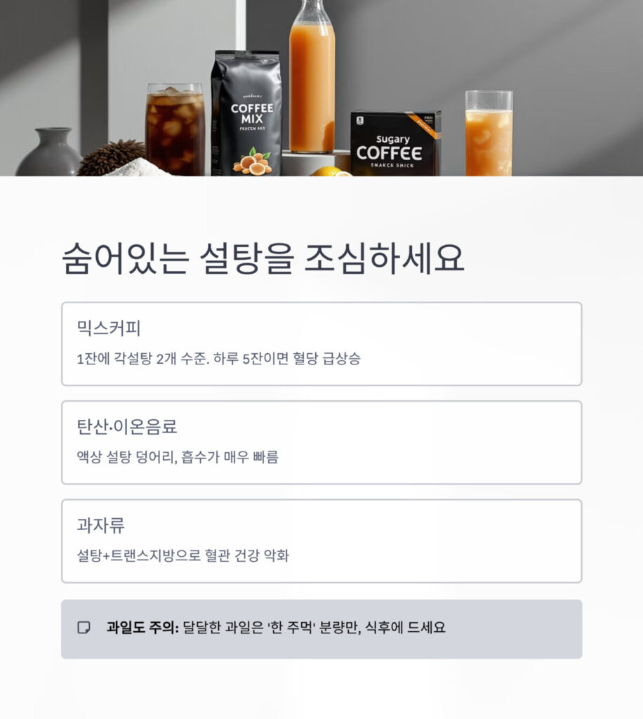 설탕이 들어간 음료사진