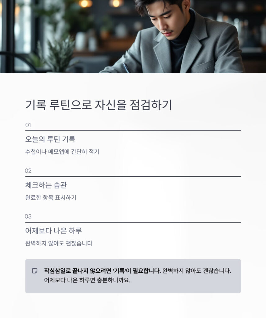 열심히 기록중인 남성 모습