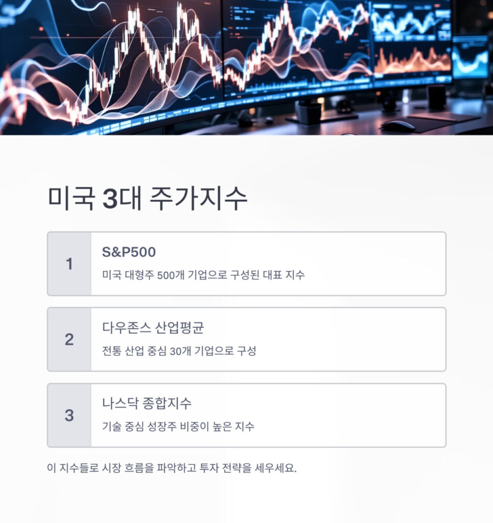 미국 3대 주가지수 이미지