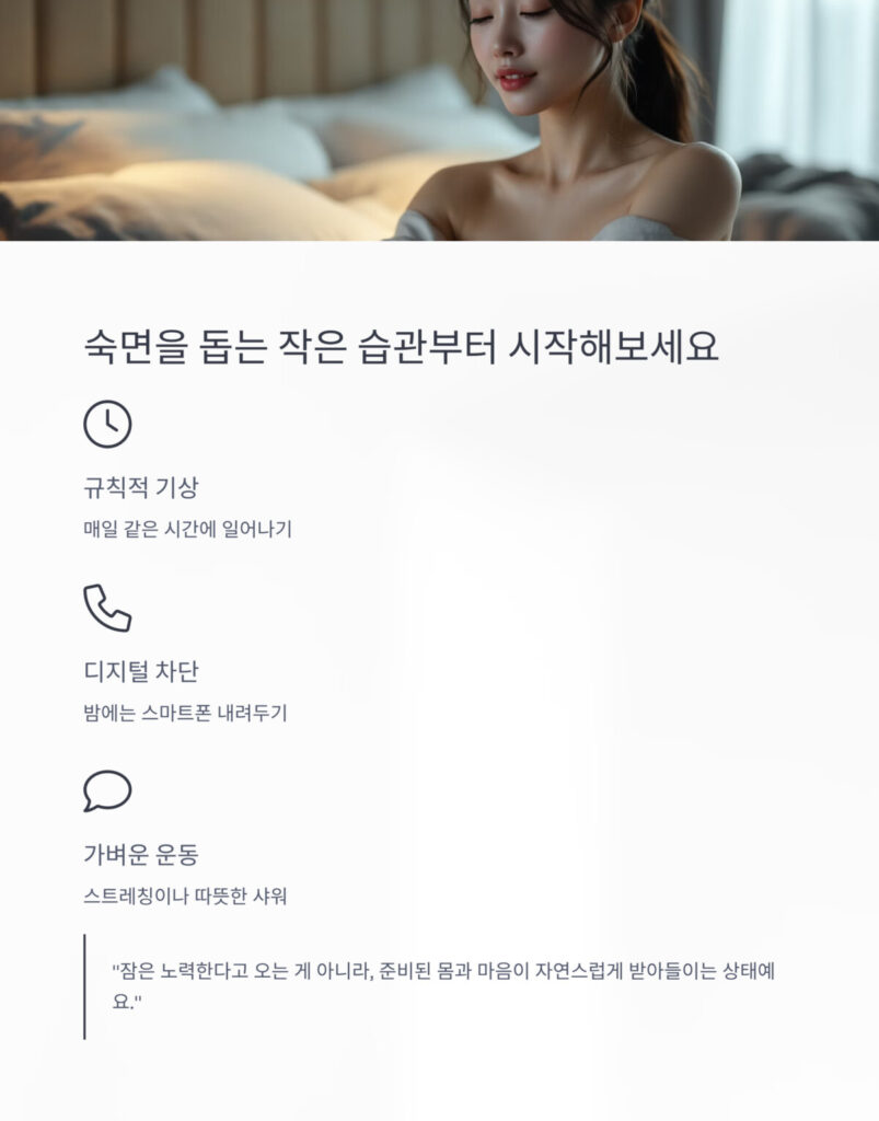 숙면을 돕는 작은습관