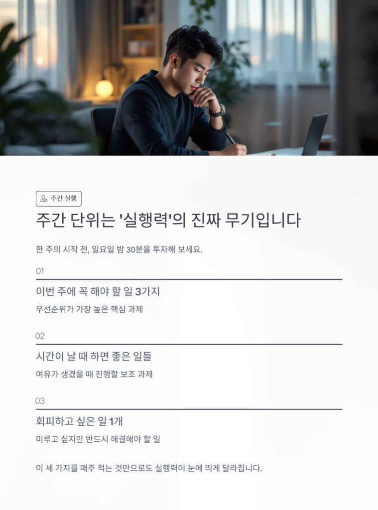 주간단위 실행 계획