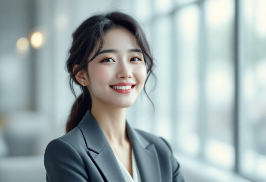 웃고있는 여성