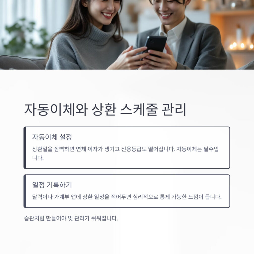 자동이체 와 상환스케쥴 관리