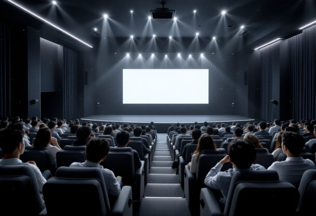 영화를 보고 있는 관객들