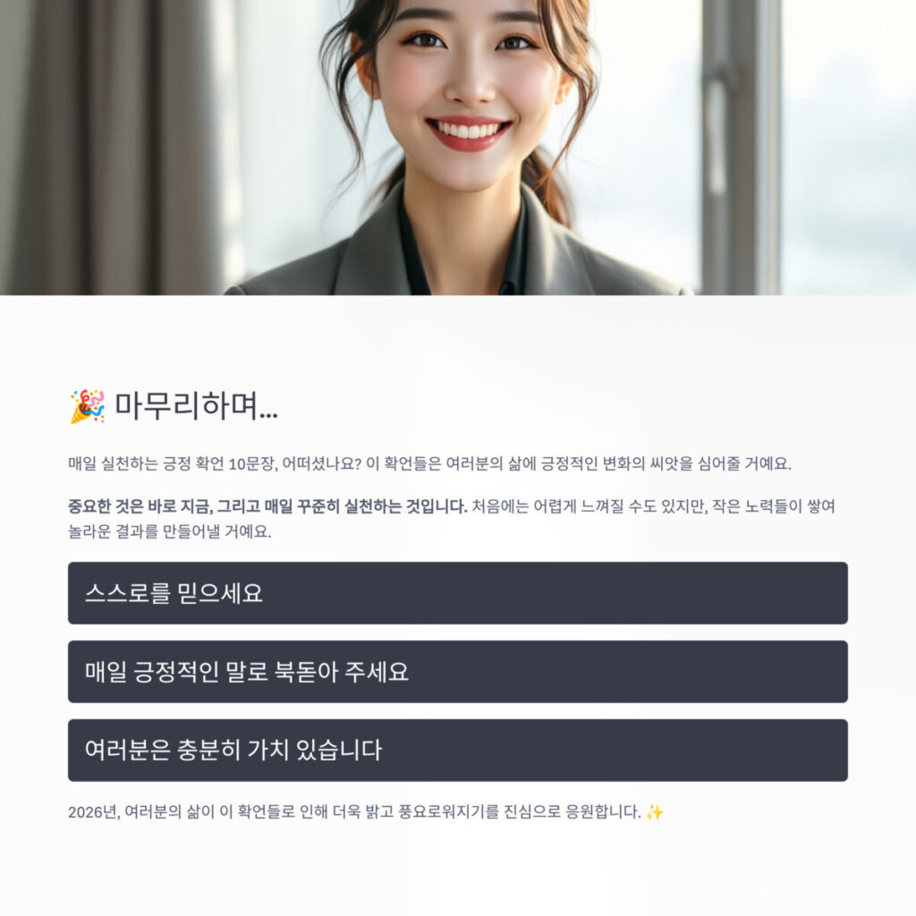 긍정확언 마무리