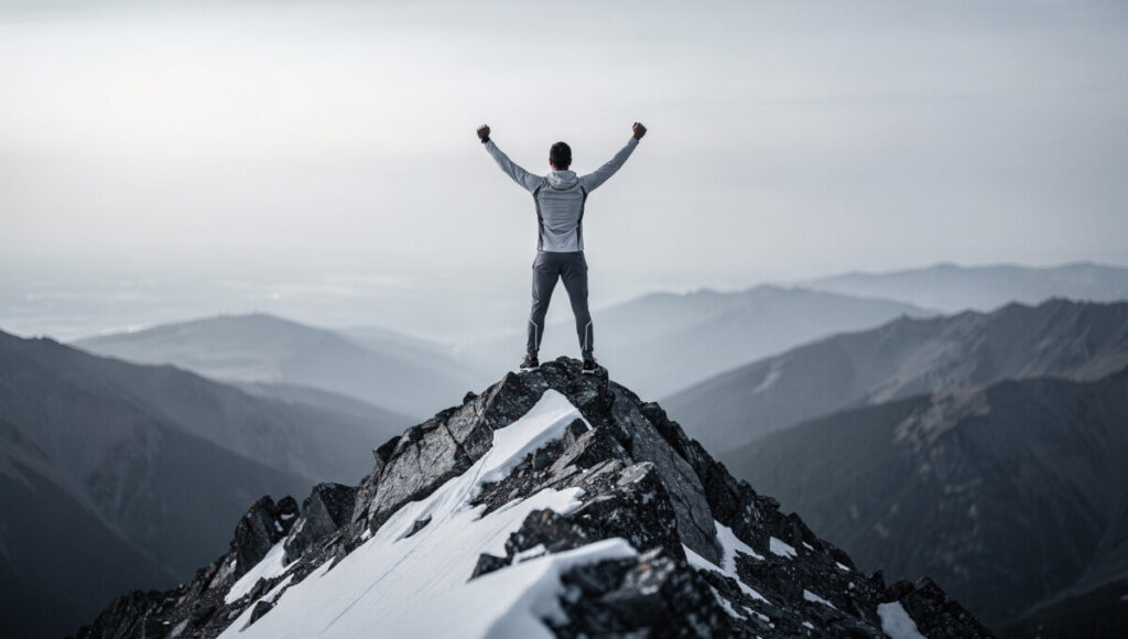 정상에 올라선 남자